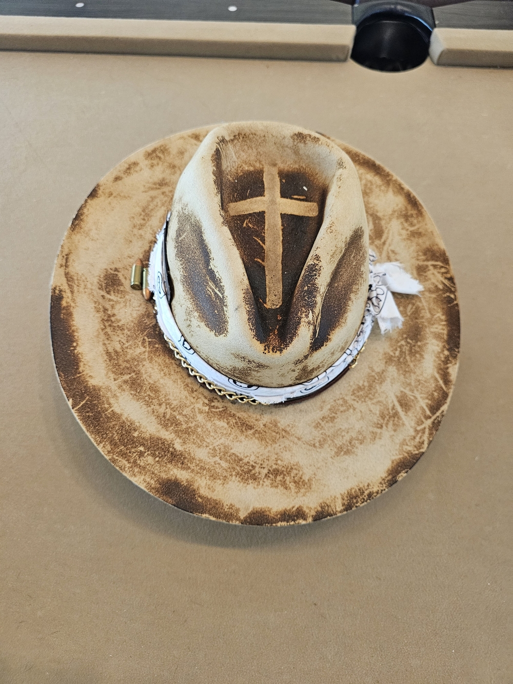 Idyllwind Distressed Brown Cowboy Hat with Bandana Trim
